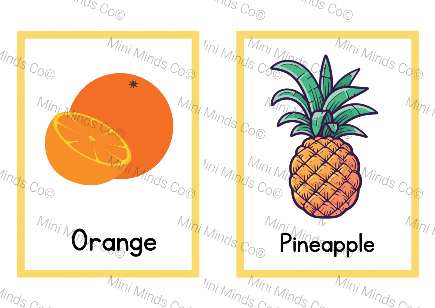 Fruits Flashcards - English