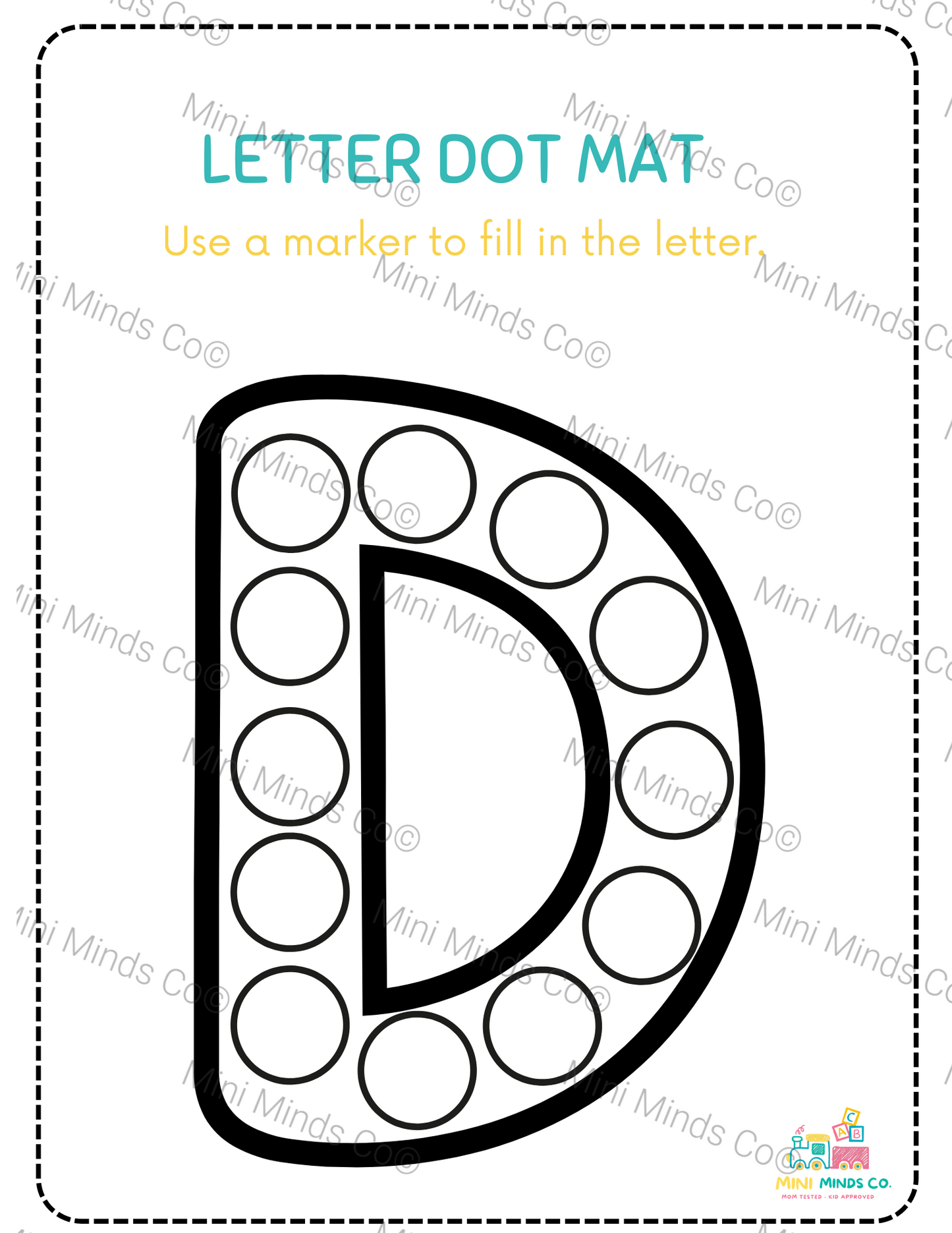 Alphabet Dot Coloring