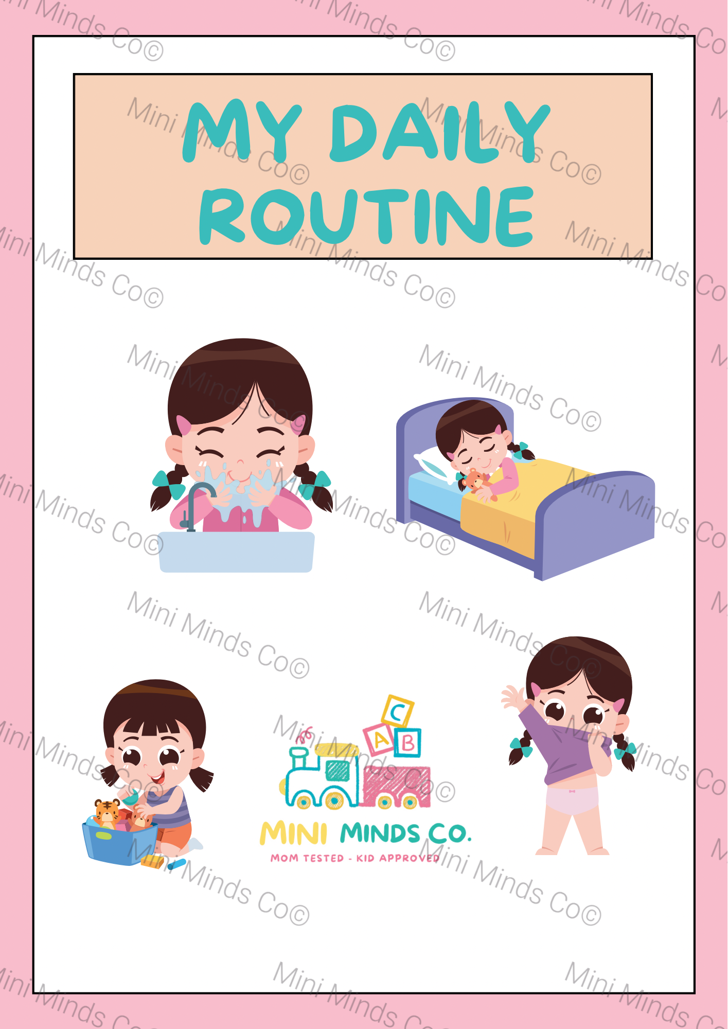 Routine Flash Cards - Girls