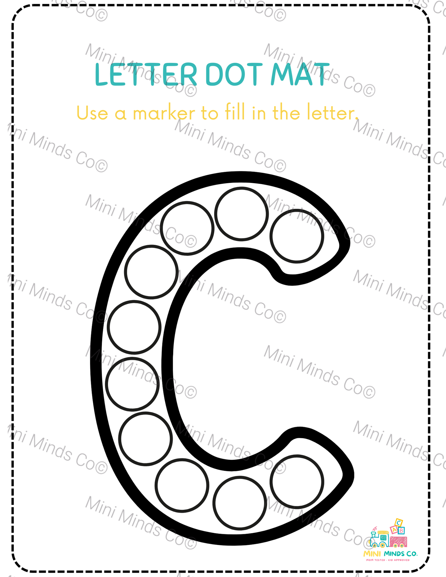 Alphabet Dot Coloring
