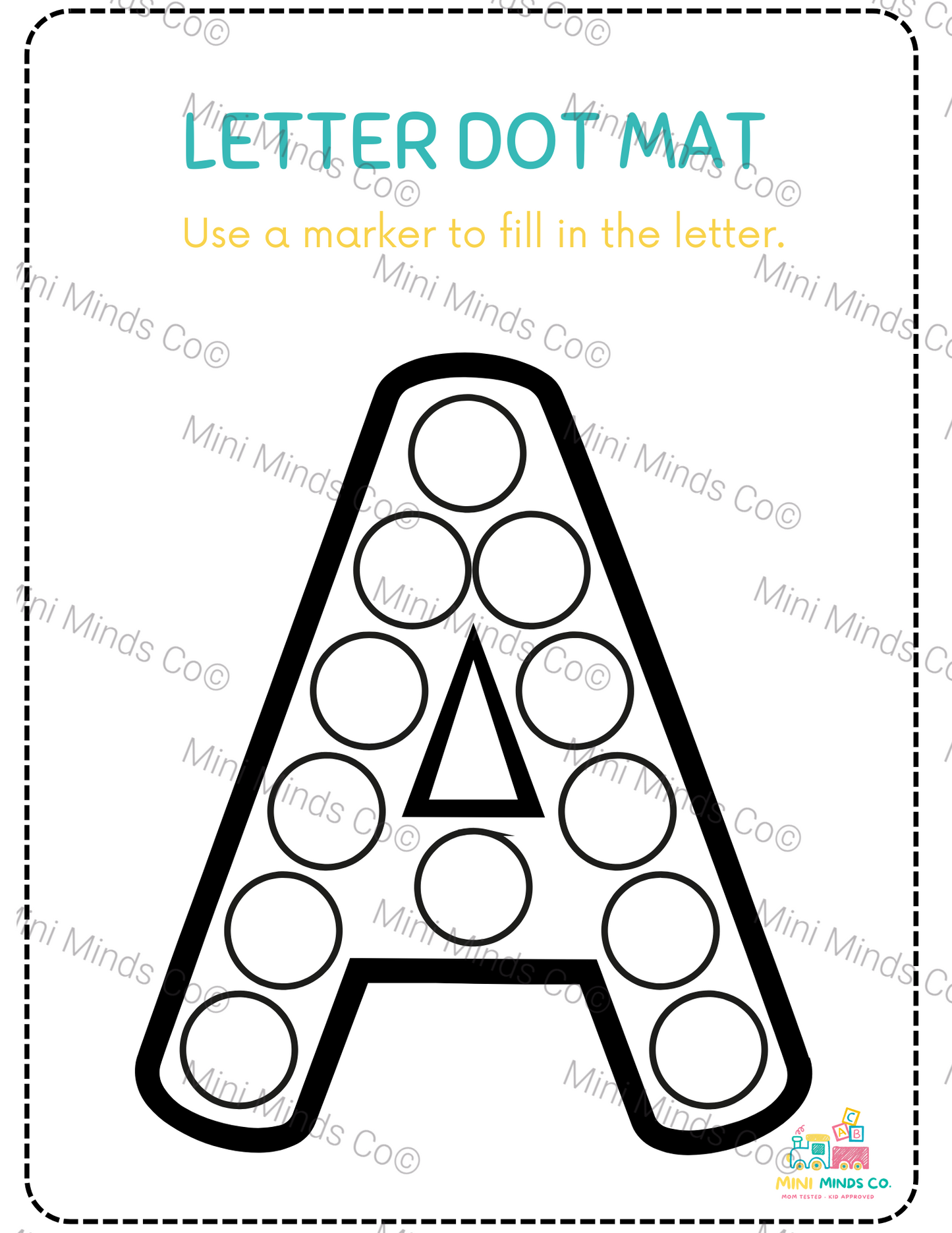 Alphabet Dot Coloring