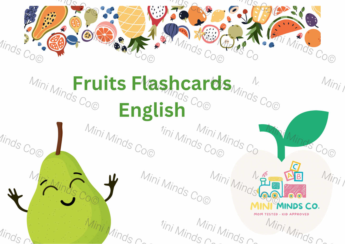 Fruits Flashcards - English