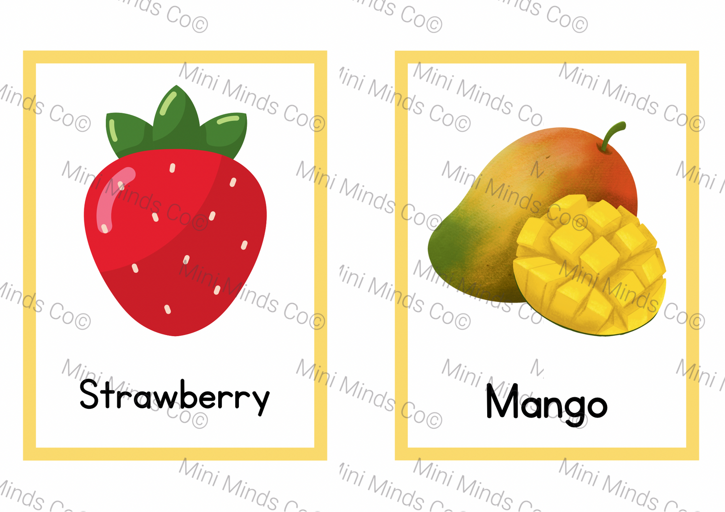 Fruits Flashcards - English