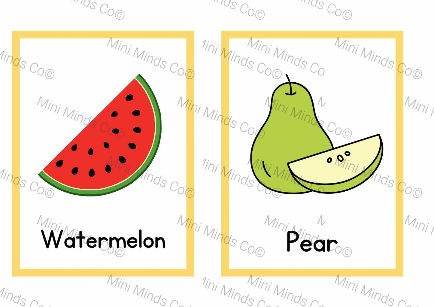 Fruits Flashcards - English